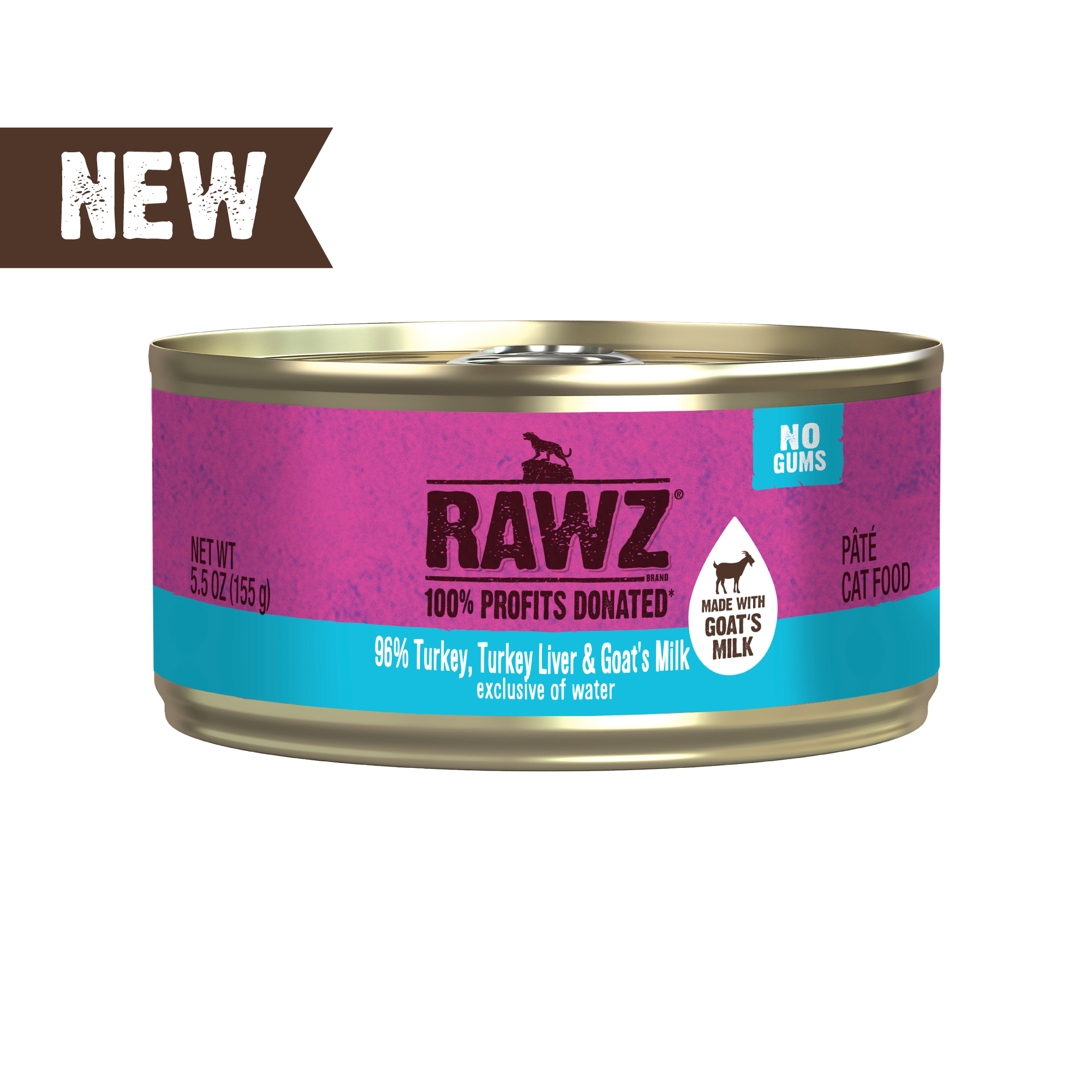 RAWZ - 96% Turkey & Turkey Liver & Goat Milk (Wet Cat Food)