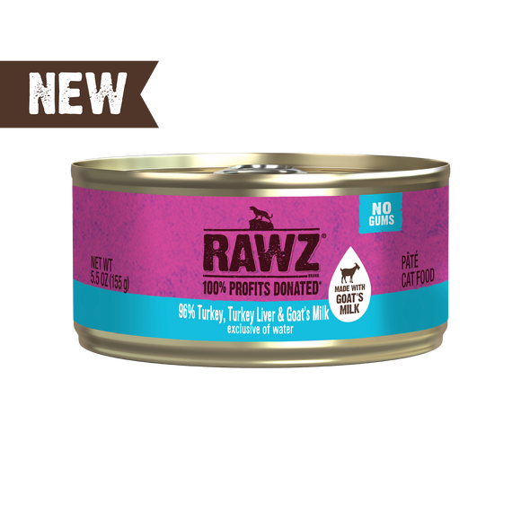 RAWZ - 96% Turkey & Turkey Liver & Goat Milk (Wet Cat Food)