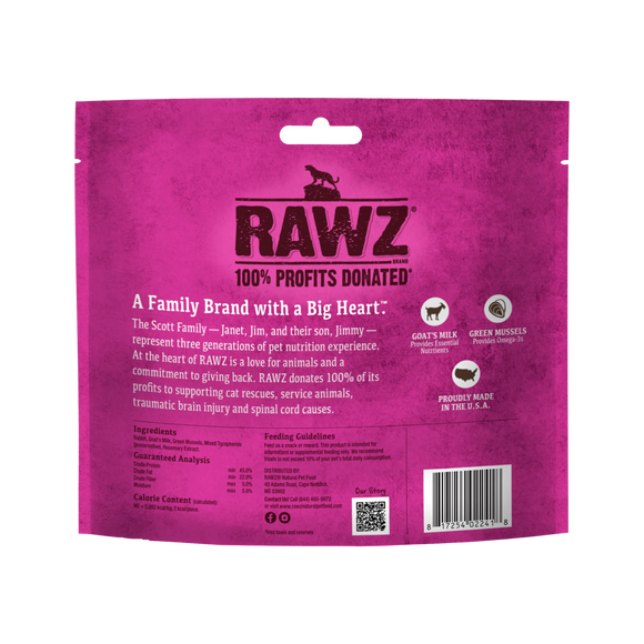 RAWZ - Raw Freeze Dried Rabbit & Goat Milk (Cat Treat)