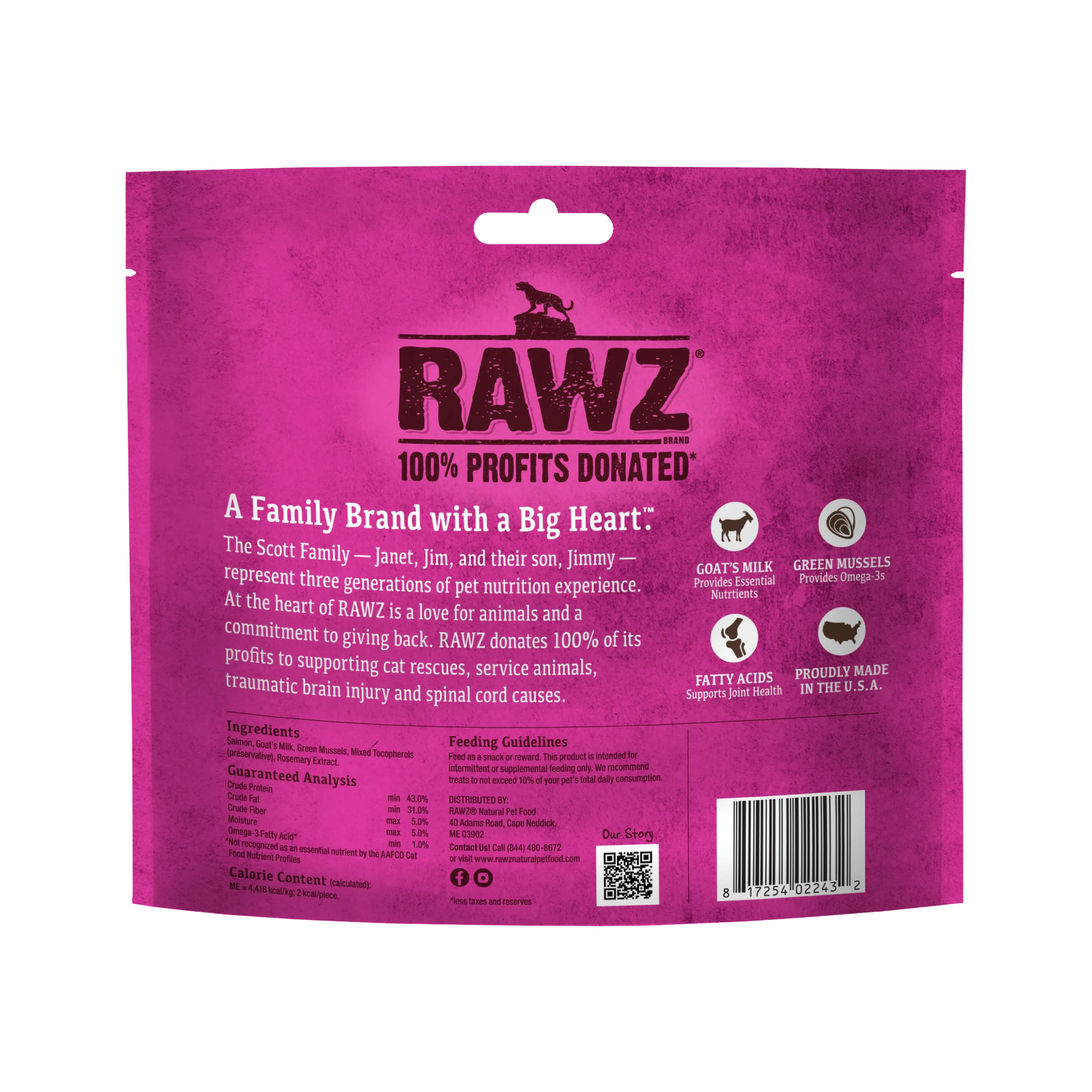 RAWZ - Raw Freeze Dried Salmon & Goat Milk (Cat Treat)