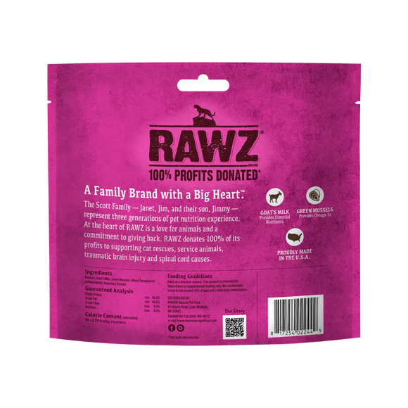 RAWZ - Raw Freeze Dried Venison & Goat Milk (Cat Treat)