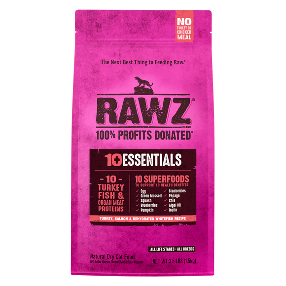 RAWZ 10+ Essentials Turkey, Salmon & Dehydrated Whitefish Recipe