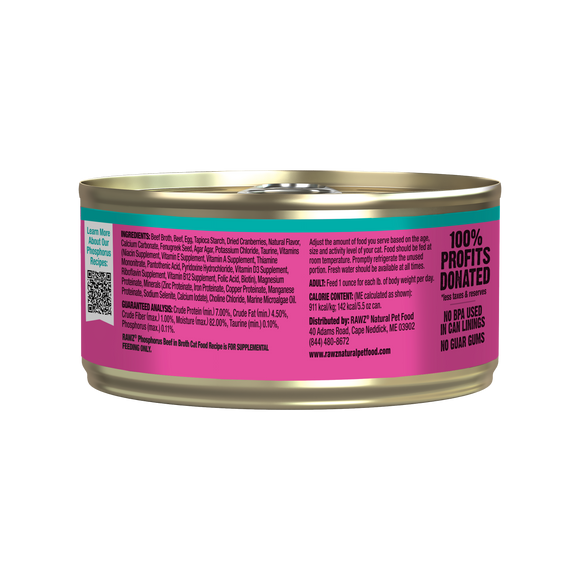 RAWZ Lower Phosphorus Beef Pâté can back