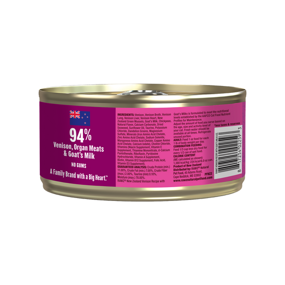 RAWZ 94% Venison with Goat's Milk Pâté can back