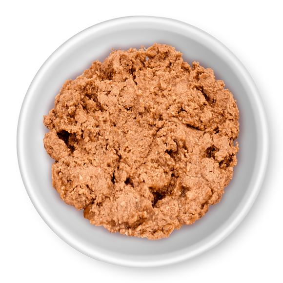 RAWZ 96% Beef, Beef Liver & Goat's Milk Pâté in a bowl
