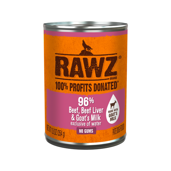 RAWZ 96% Beef, Beef Liver & Goat's Milk Pâté can front