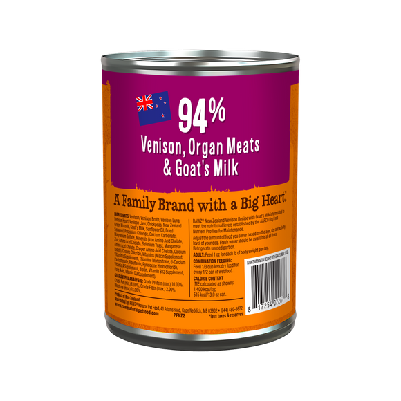 RAWZ 94% Venison with Goat's Milk Pâté can back