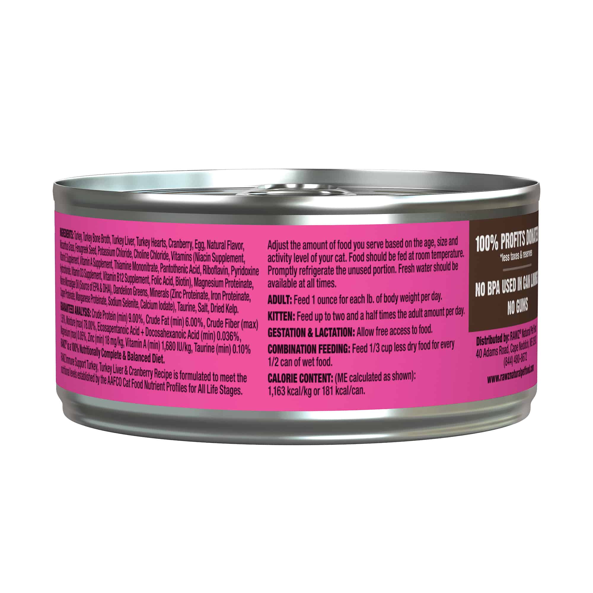 RAWZ - Immune Support Turkey, Turkey Liver & Cranberry (Wet Cat Food)