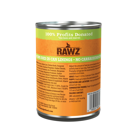 RAWZ - 96% Chicken & Chicken Liver Pate (Wet Dog Food)