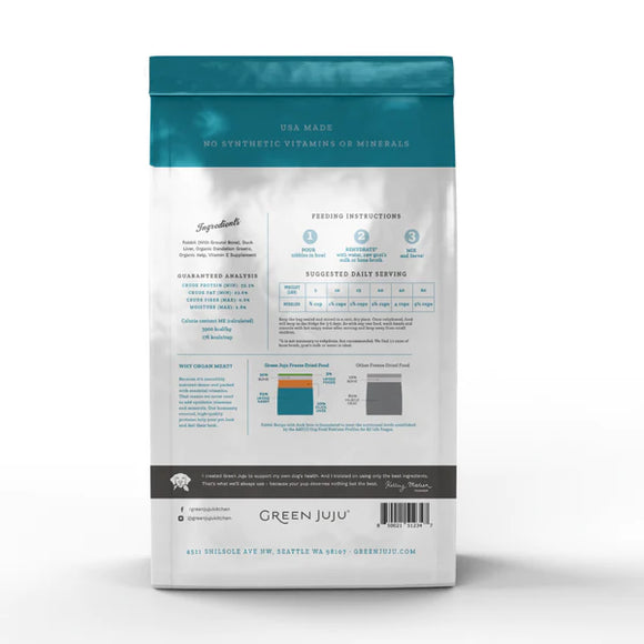 Green Juju - Freeze-Dried Rabbit Recipe with Duck Liver (For Dogs)