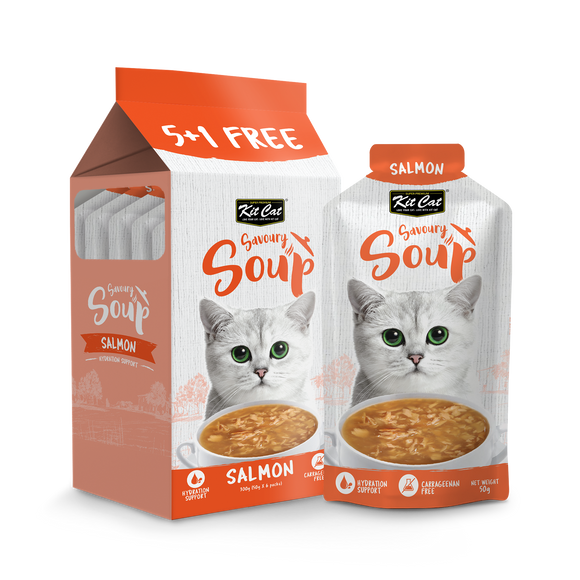 Kit Cat - Savoury Soup - Salmon (Cat Food Topper, 6 x 50g)