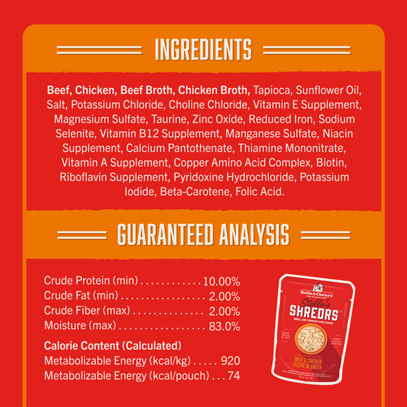 Stella & Chewy's Shredrs Beef & Chicken 2.8oz pouch