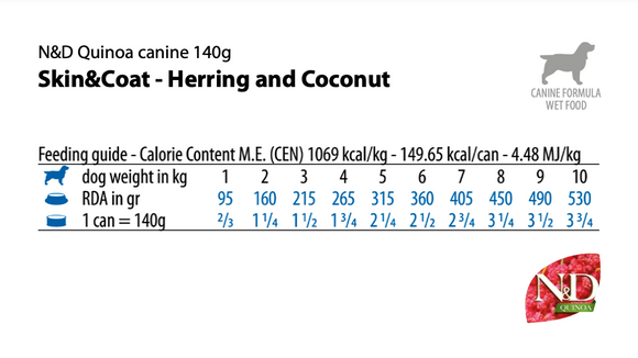 Farmina - N&D Quinoa Skin & Coat - Herring & Coconut Recipe (Wet Dog Food)