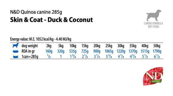 Farmina - N&D Quinoa Skin & Coat - Duck & Coconut Recipe (Wet Dog Food)