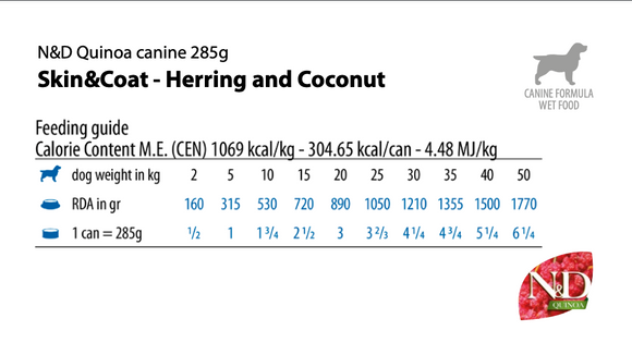 Farmina - N&D Quinoa Skin & Coat - Herring & Coconut Recipe (Wet Dog Food)