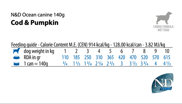 Farmina - N&D Ocean - Cod & Pumpkin Puppy Recipe (Wet Dog Food)