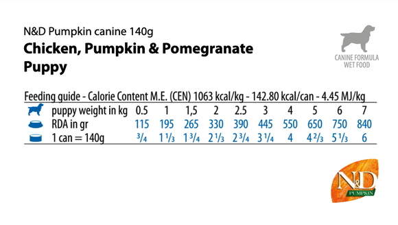 Farmina - N&D Pumpkin - Chicken, Pumpkin, and Pomegranate Puppy (Wet Dog Food)