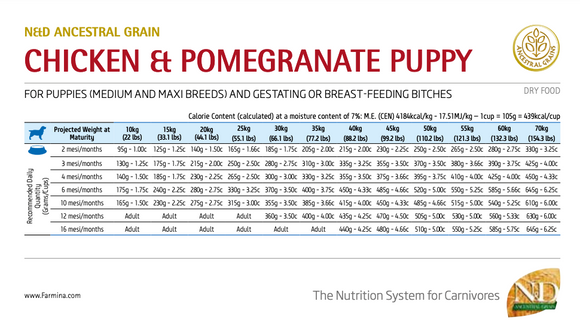 Farmina - N&D Ancestral Grain - Chicken & Pomegranate Medium & Maxi (Dry Puppy Food)