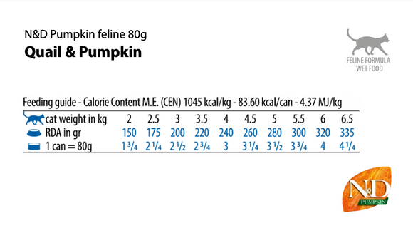 Farmina - N&D Pumpkin - Quail and Pumpkin Recipe (Wet Cat Food)