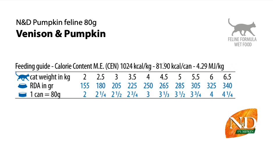 Farmina - N&D Pumpkin - Venison and Pumpkin Recipe (Wet Cat Food)