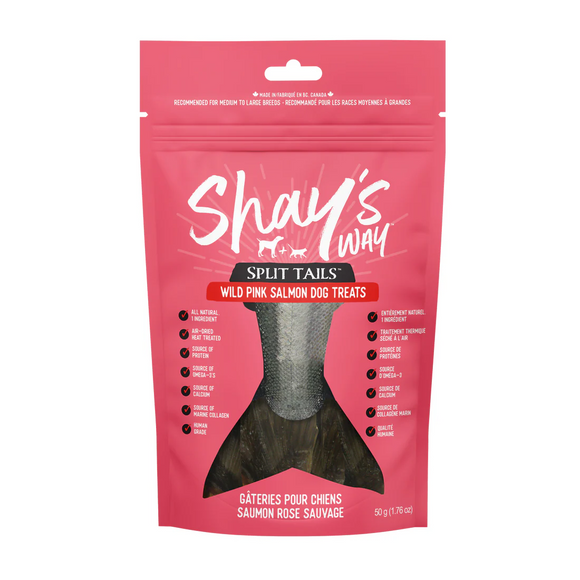 Shay's Way - Wild Pink Salmon Split Tails (For Dogs)
