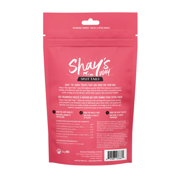 Shay's Way - Wild Pink Salmon Split Tails (For Dogs)