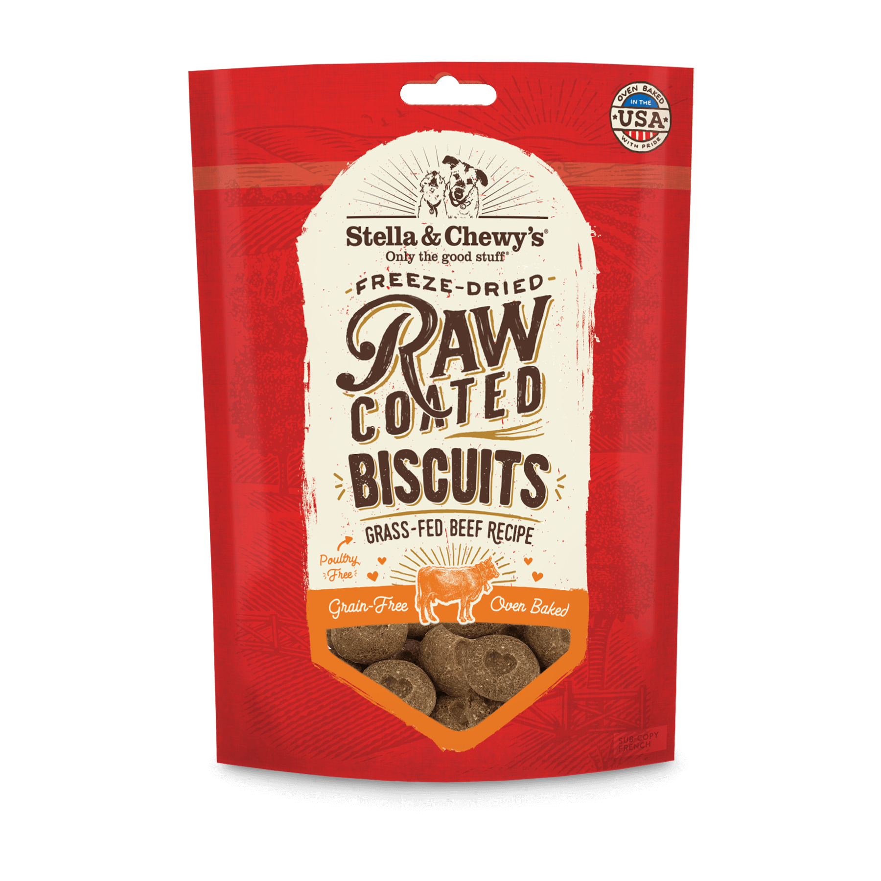 Stella & Chewy's - Grass Fed Beef Raw Coated Biscuits (Dog Treats)