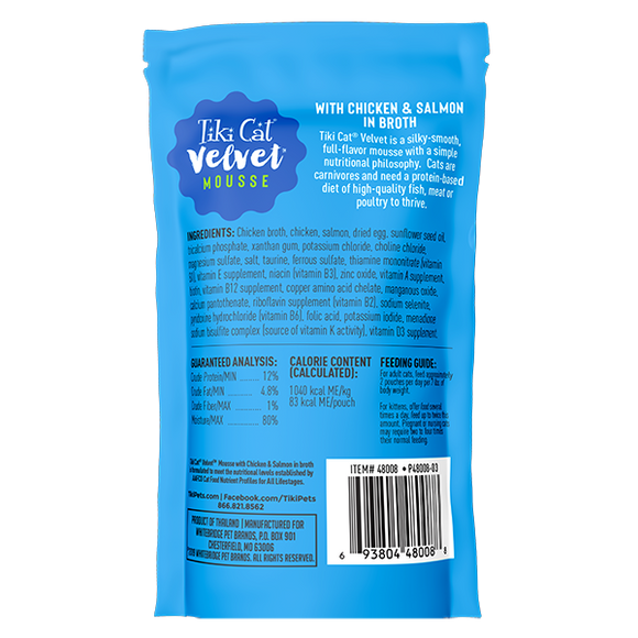 Tiki Cat - Velvet Mousse - Chicken & Salmon Recipe (For Cats)