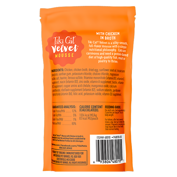 Tiki Cat - Velvet Mousse - Chicken Recipe (For Cats)