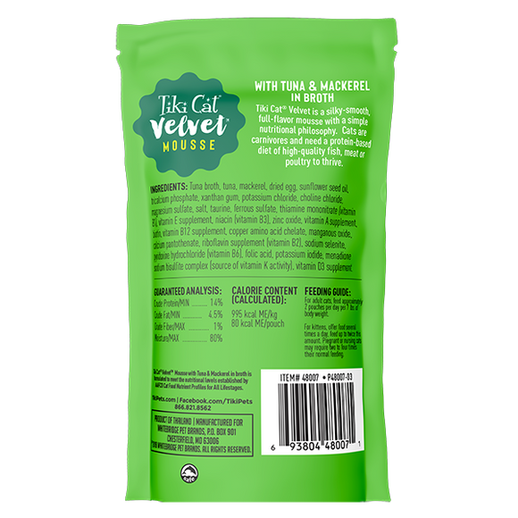 Tiki Cat - Velvet Mousse - Tuna & Mackerel Recipe (For Cats)