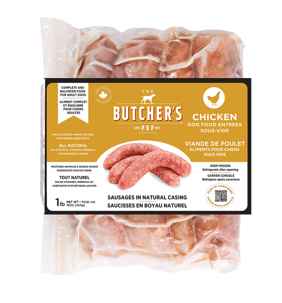 The Butcher's Pup - Chicken Sous-Vide Sausages (For Dogs) - Frozen Product