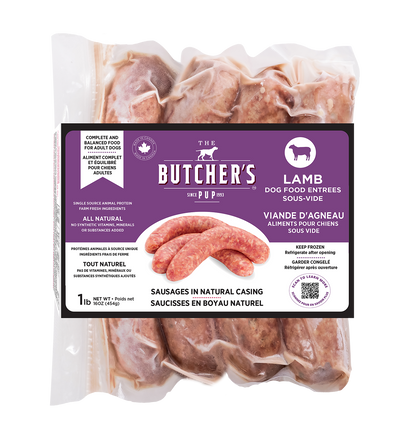 The Butcher's Pup - Lamb Sous-Vide Sausages (For Dogs) - Frozen Product