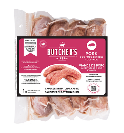 The Butcher's Pup - Pork Sous-Vide Sausages (For Dogs) - Frozen Product