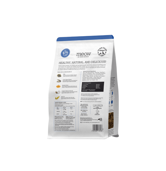 The NZ Natural Pet Food Co. - meow - Air-Dried Beef & Hoki Recipe (For Cats)