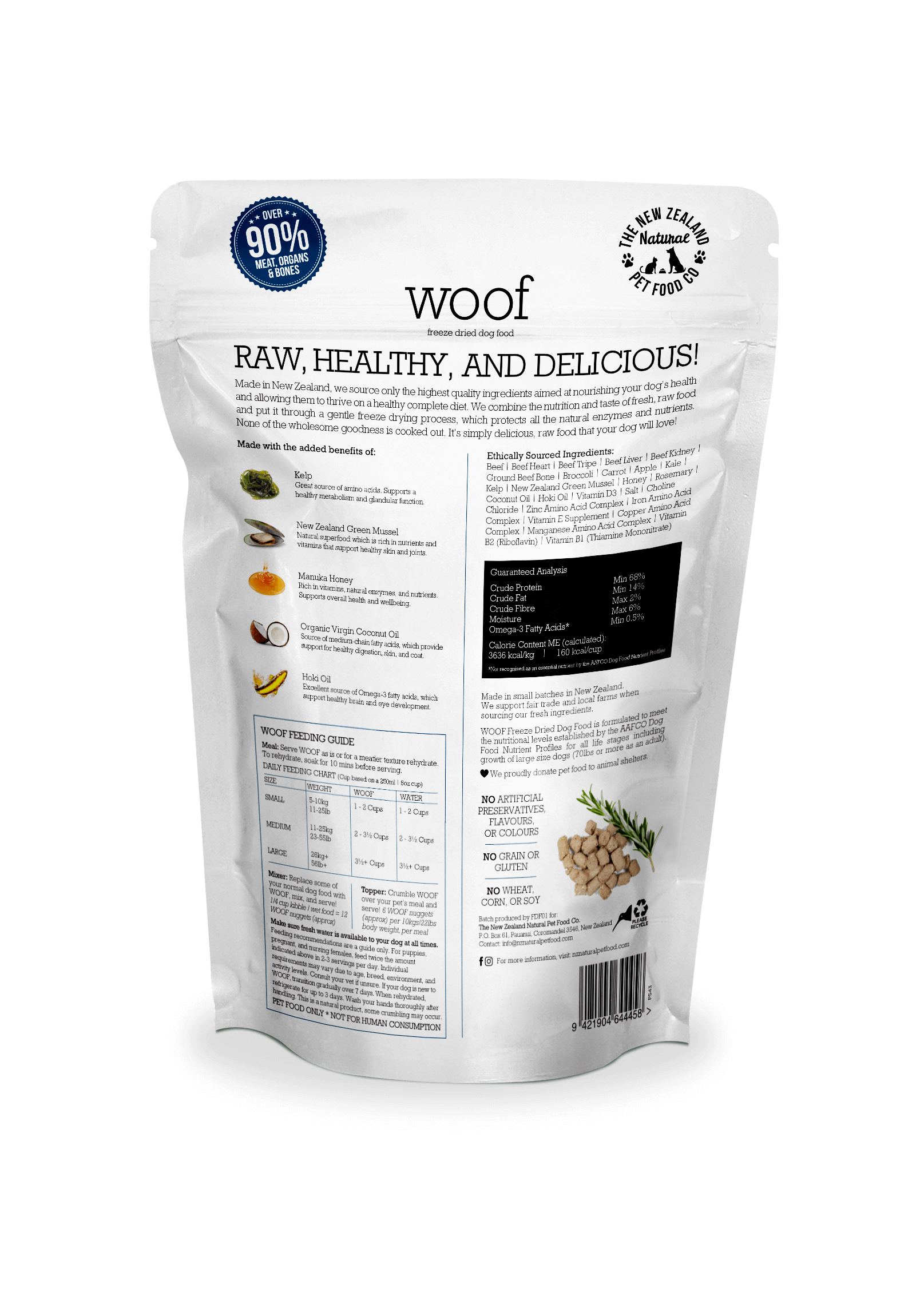The NZ Natural Pet Food Co. - Woof - Freeze-Dried Beef (For Dogs)