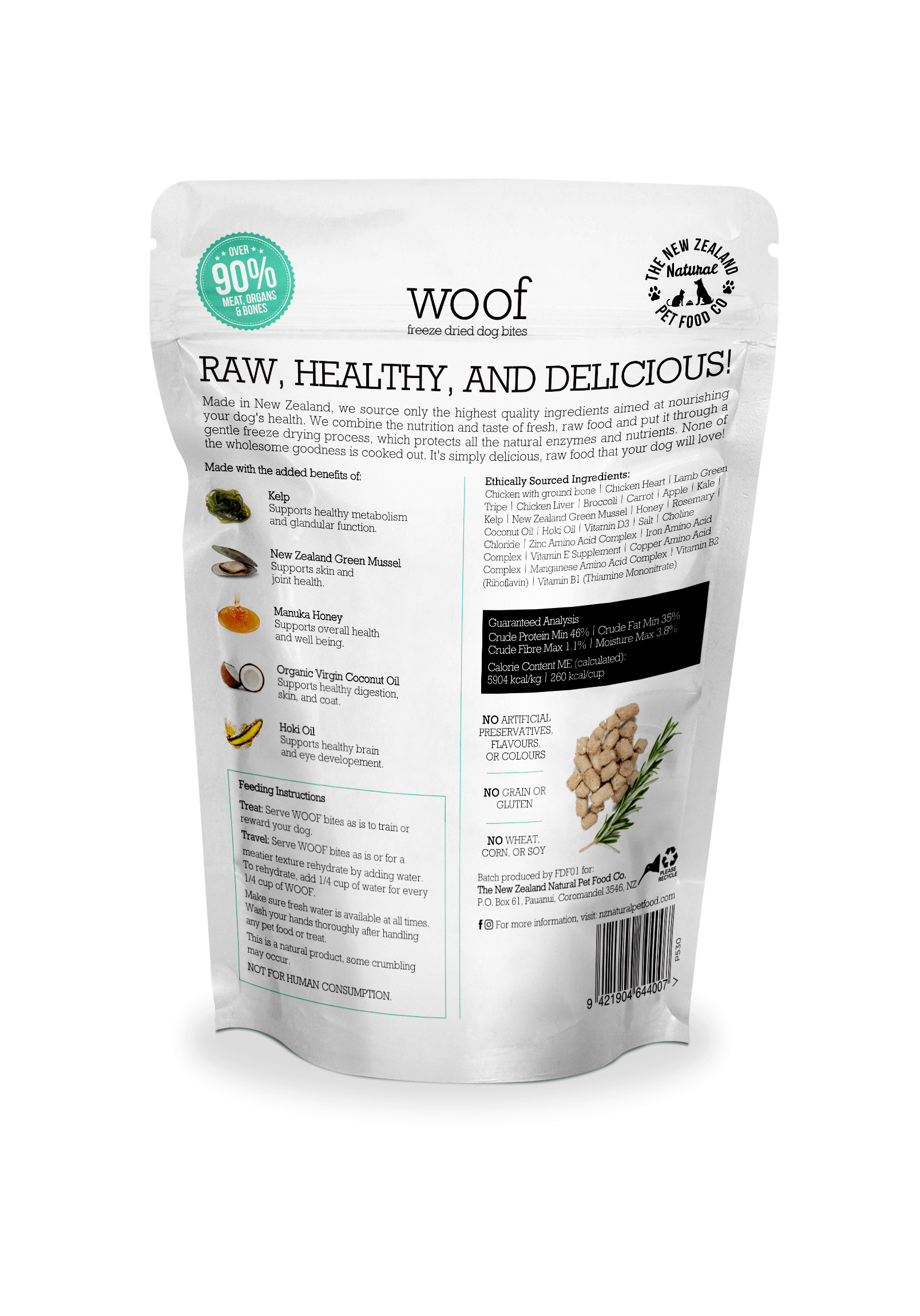 The NZ Natural Pet Food Co - Woof - Freeze-Dried Chicken Treats (For Dogs)