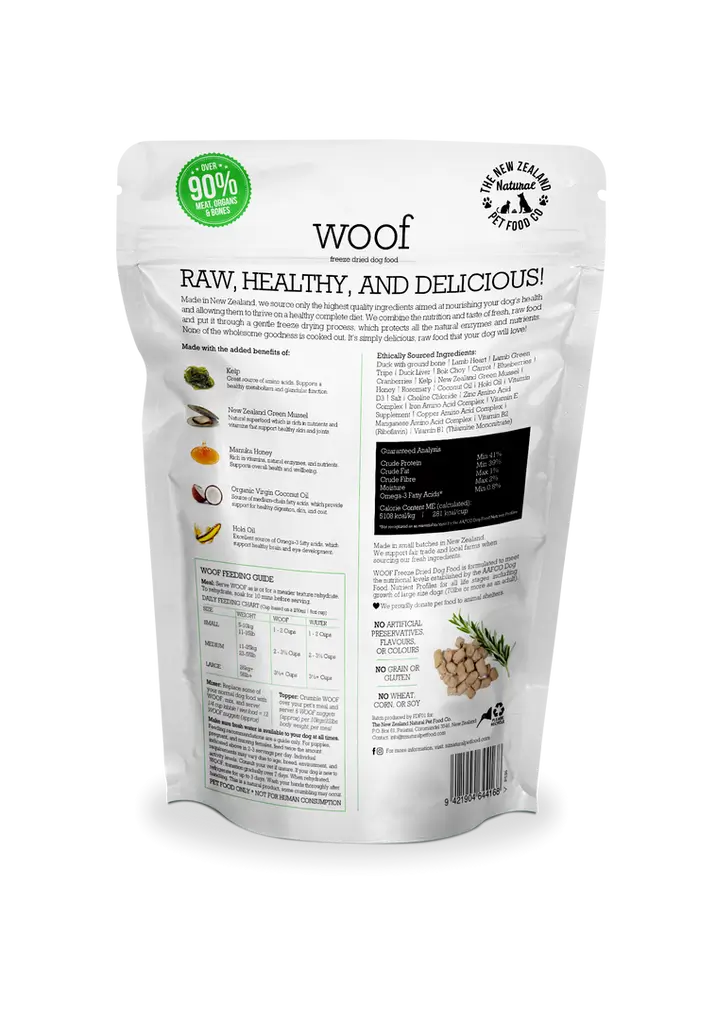 The NZ Natural Pet Food Co. | Woof | Freeze-Dried Duck | ARMOR THE POOCH