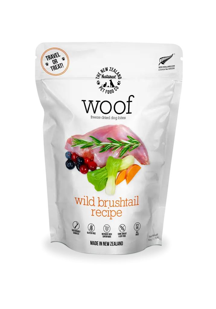 The NZ Natural Pet Food Co. | Woof | Freeze-Dried Wild Brushtail | Dog Treat