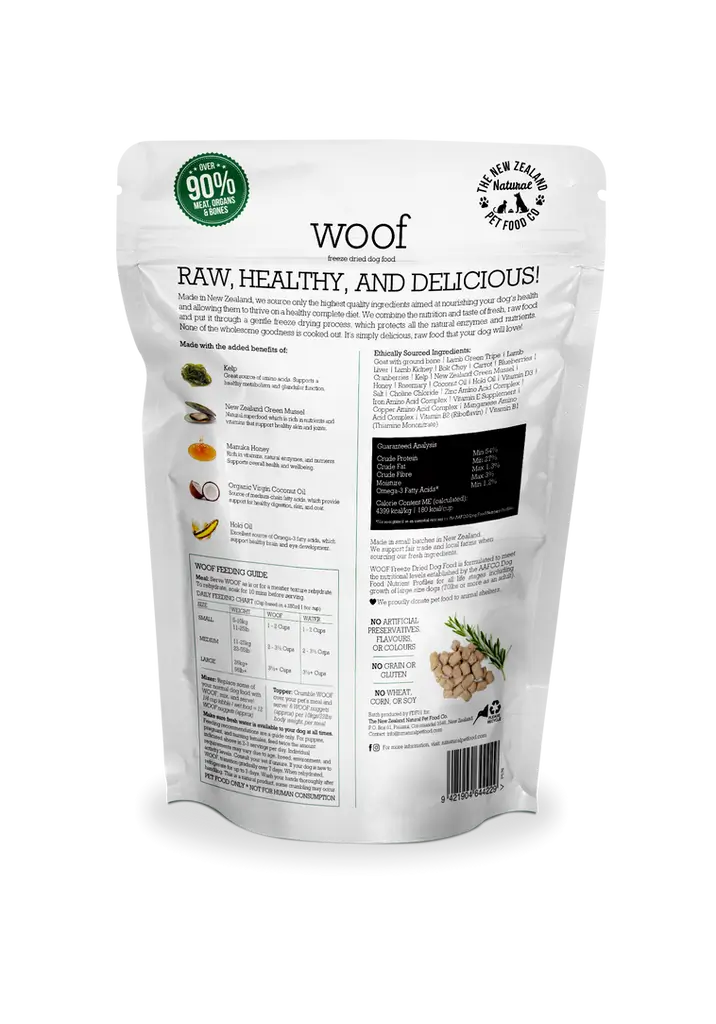 The NZ Natural Pet Food Co. | Woof | Freeze-Dried Wild Goat (For Dogs) | Pet Store Toronto