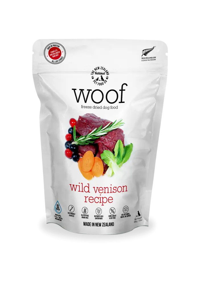 The NZ Natural Pet Food Co. | Woof | Freeze-Dried Wild Venison (For Dogs) | Pet Store Toronto