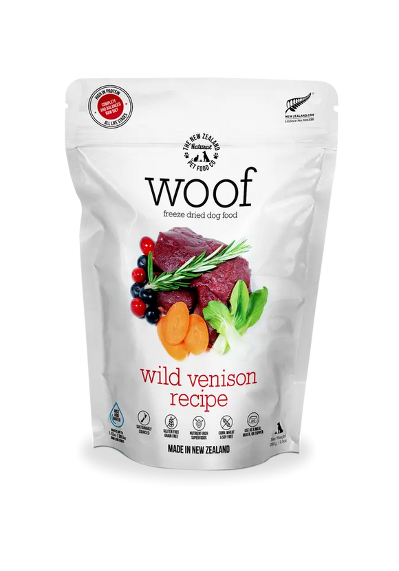 The NZ Natural Pet Food Co. | Woof | Freeze-Dried Wild Venison (For Dogs) | Pet Store Toronto