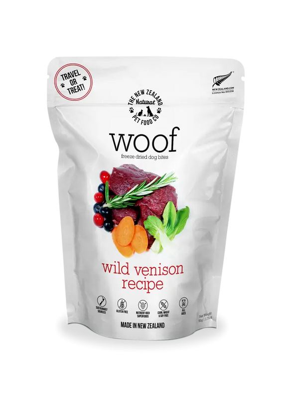 The NZ Natural Pet Food Co. | Woof | Freeze-Dried Wild Venison | Dog Treat
