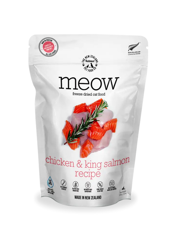 The NZ Natural Pet Food Co. | meow | Freeze Dried Chicken & King Salmon Recipe | Cat Food
