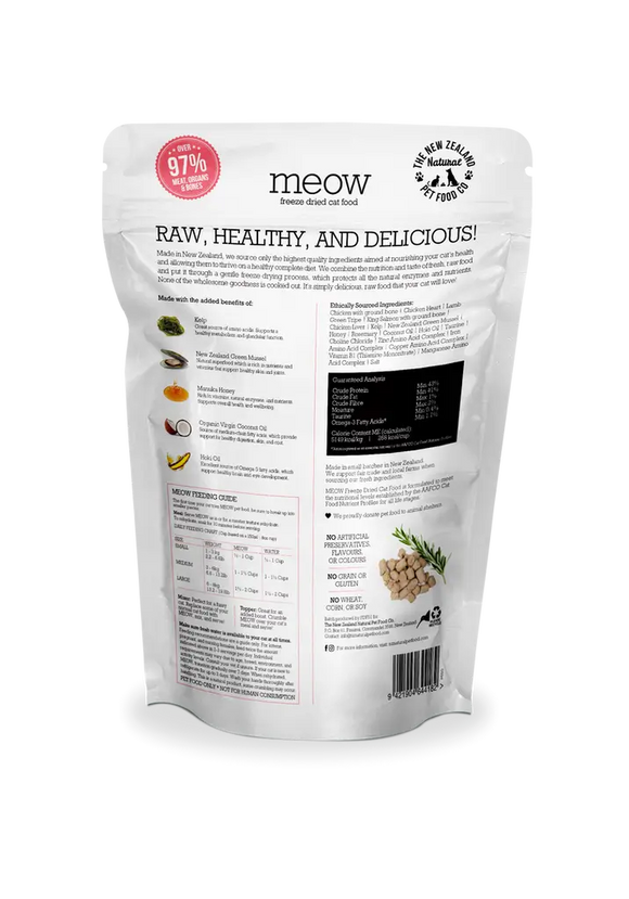  The NZ Natural Pet Food Co. | meow | Freeze Dried Chicken & King Salmon Recipe | Cat Food