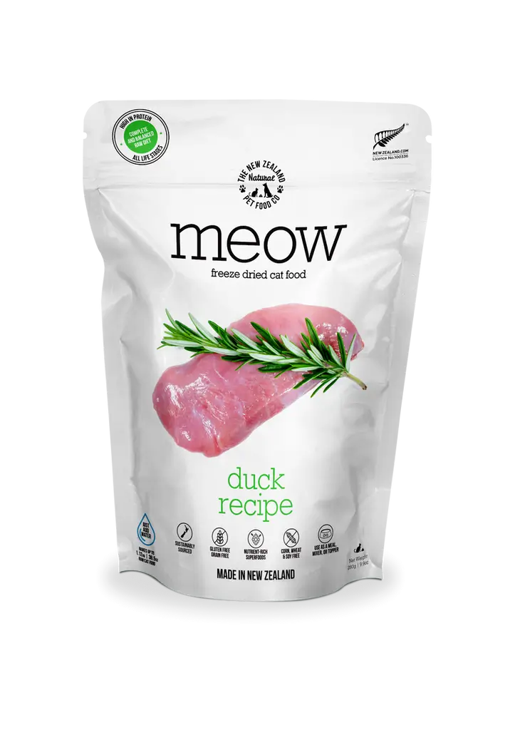 The NZ Natural Pet Food Co. meow Freeze Dried Duck Recipe Treat For Cats