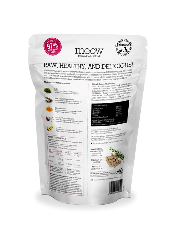 The NZ Natural Pet Food Co. | meow | Freeze Dried Lamb & Hoki Recipe (For Cats)| Pet Store Toronto