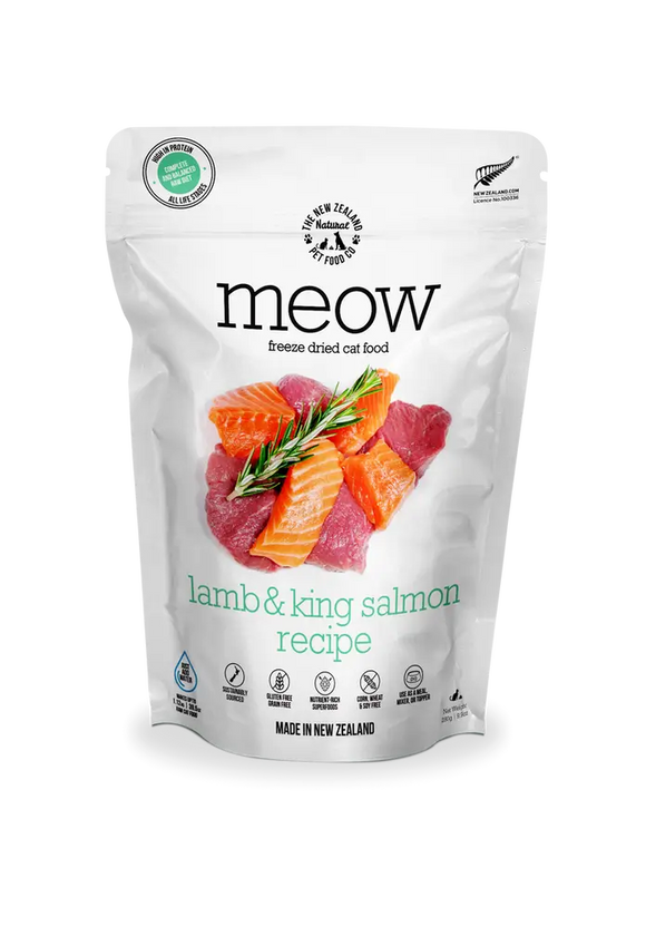 The NZ Natural Pet Food Co. | meow | Freeze Dried Lamb & King Salmon Recipe (For Cats) | ARMOR THE POOCH