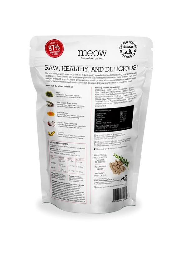The NZ Natural Pet Food Co. | meow | Freeze Dried Venison Recipe | Cat Food