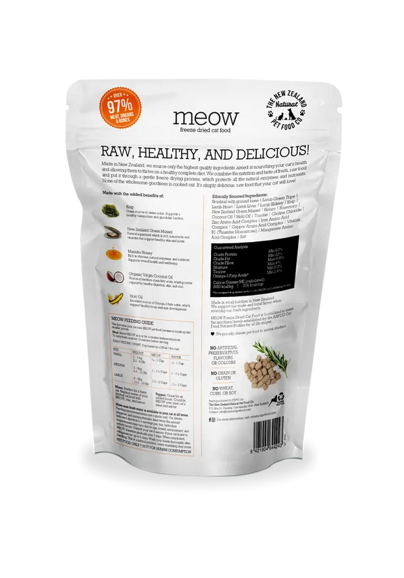 The NZ Natural Pet Food Co. | meow | Freeze Dried Wild Brushtail Recipe | Cat Food