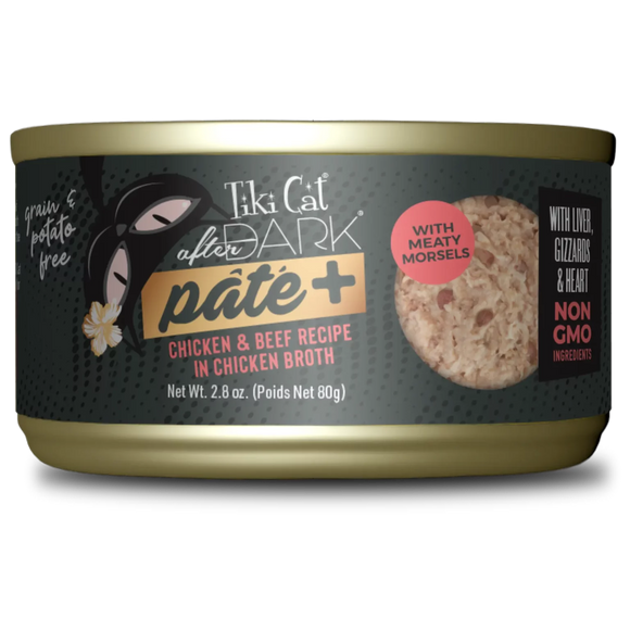 Tiki Cat - After Dark Pate - Chicken & Beef Recipe in Chicken Broth (For Cats)